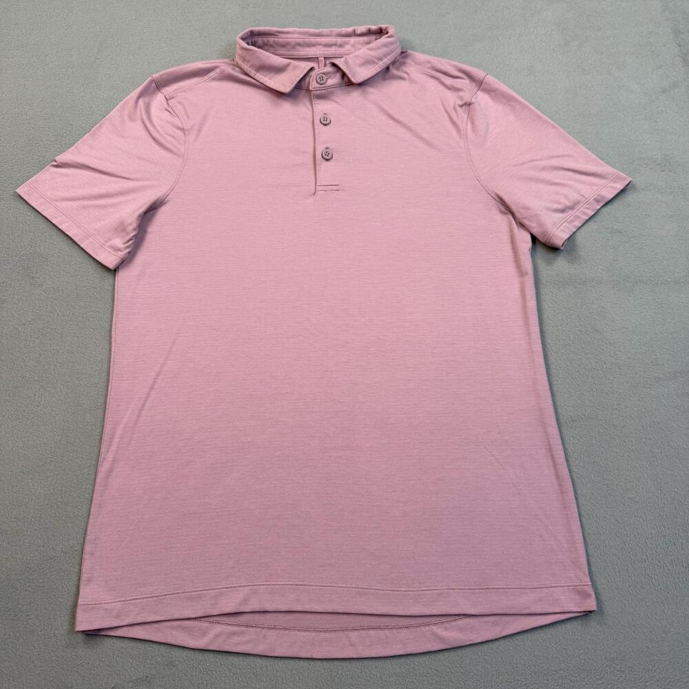 Lululemon Athletica Polo Shirt Mens Extra Small Pink Lightweight Performance Top